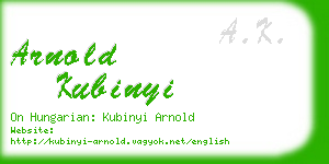 arnold kubinyi business card